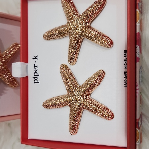 House of Harlow🔹️  16" Starfish Blue Rope Necklace And Piper K Earring Star Set - Picture 7 of 10